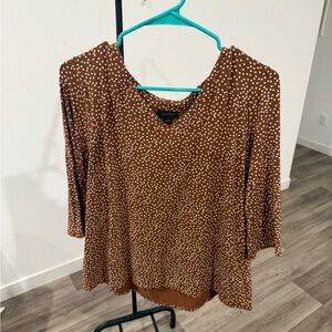 J. Jill Brown Speckled V-Neck Tunic